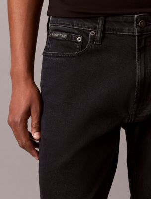 Мужские джинсы Calvin Klein Slim, цвет: Синий чёрный каменный — фото 3
