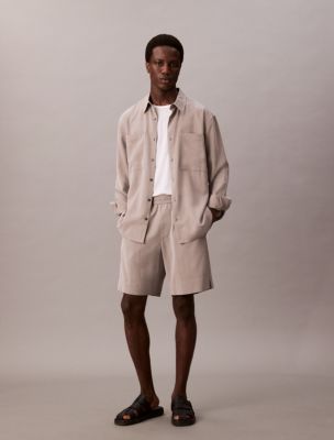 Lyocell Relaxed Button-Down Shirt , Steeple Gray