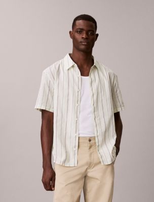 Мужские рубашки Calvin Klein Cotton Stripe Relaxed Button-Down Shirt — фото 6