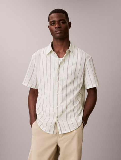 Мужские рубашки Calvin Klein Cotton Stripe Relaxed Button-Down Shirt