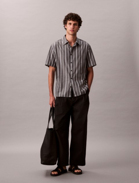 Мужские рубашки Calvin Klein Cotton Stripe Relaxed Button-Down Shirt