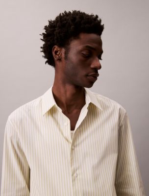 Мужские рубашки Calvin Klein Cotton Stretch Stripe Poplin Button-Down Shirt — фото 4