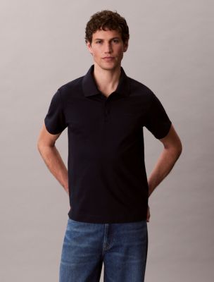 Cotton Blend Pique Classic Polo Shirt, Dark Sapphire