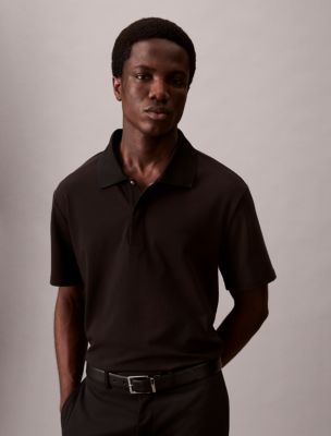 Cotton Blend Pique Classic Polo Shirt, Black