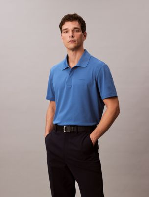 Cotton Blend Pique Classic Polo Shirt, Royal Lagoon 