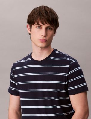 Liquid Touch Stripe Crewneck T-Shirt, Dark Sapphire