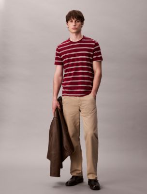 Liquid Touch Stripe Crewneck T-Shirt, Renaissance Red