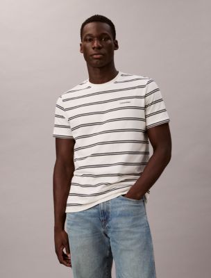 Liquid Touch Stripe Crewneck T-Shirt, Tofu