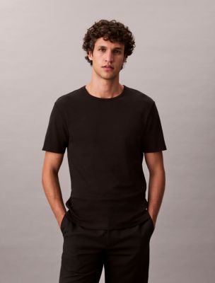 Cotton Stretch Slim T-Shirt , Black