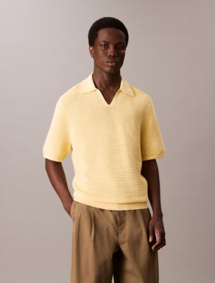 Tech Knit Sweater Polo Shirt, Powder Pink