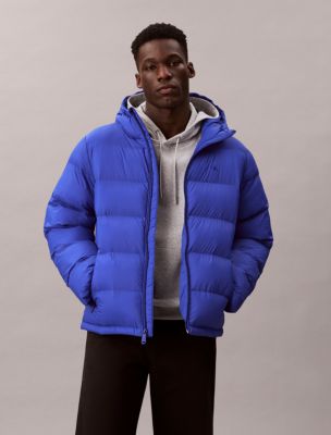 Nylon Puffer Jacket, Cobalt  