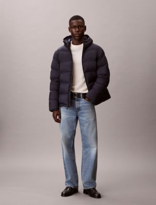 Nylon Hooded Puffer Jacket, Dark Sapphire