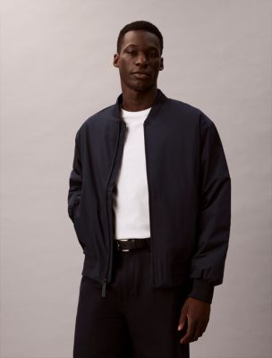 Matte Classic Bomber Jacket, Dark Sapphire