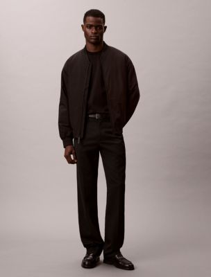 Matte Classic Bomber Jacket, Black
