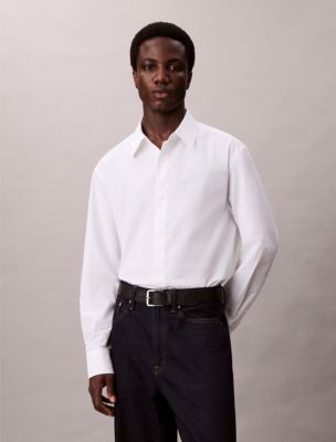 Cotton Silk Relaxed Shirt, Brilliant White