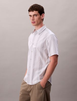 Мужские рубашки Calvin Klein Yarn-Dyed Stripe Stretch Classic Shirt — фото 4