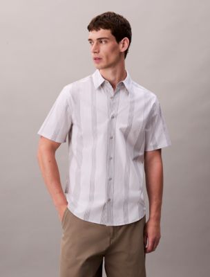 Yarn-Dyed Stripe Stretch Classic Shirt, Glacier Gray