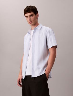 Yarn-Dyed Stripe Stretch Classic Shirt, Xenon Blue