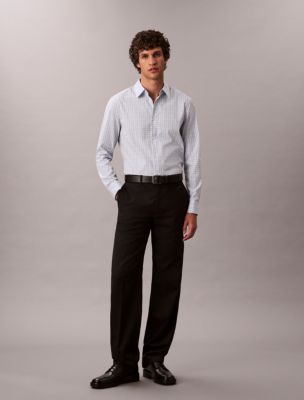 Plaid Slim Button-Down Shirt , Niagara Mist