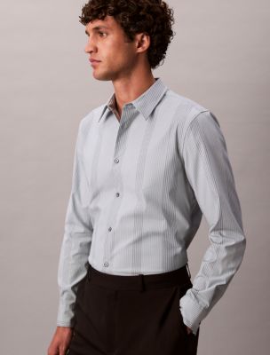 Мужские рубашки Calvin Klein Yarn-Dyed Stripe Supima Stretch Slim Shirt — фото 3