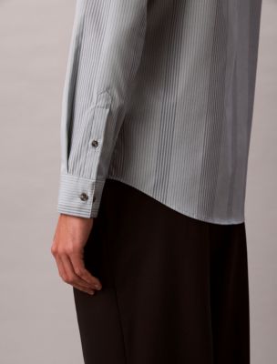 Мужские рубашки Calvin Klein Yarn-Dyed Stripe Supima Stretch Slim Shirt — фото 4