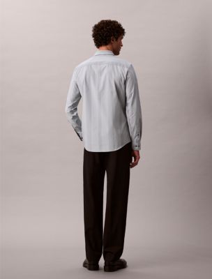 Мужские рубашки Calvin Klein Yarn-Dyed Stripe Supima Stretch Slim Shirt — фото 5