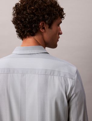 Мужские рубашки Calvin Klein Yarn-Dyed Stripe Supima Stretch Slim Shirt — фото 6
