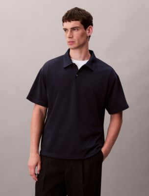 Cotton Blend Pique Classic Polo Shirt, Dark Sapphire
