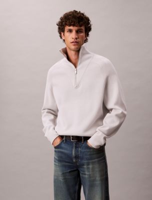 Tech Knit Mock Neck Sweater, Chalk