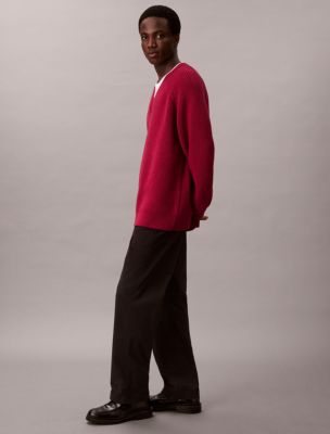 Мужские свитеры Calvin Klein Merino Wool Blend Relaxed V-Neck Sweater — фото 4