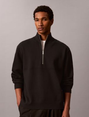 Tech Quarter Zip Sweater, Black