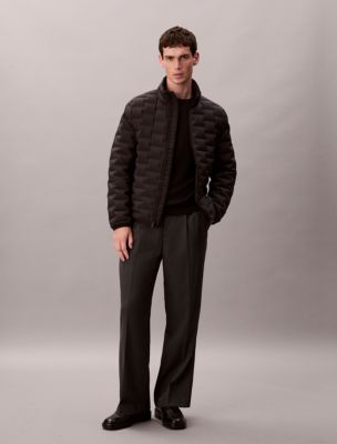 Lightweight Quilted Goose Down Puffer Jacket, Black