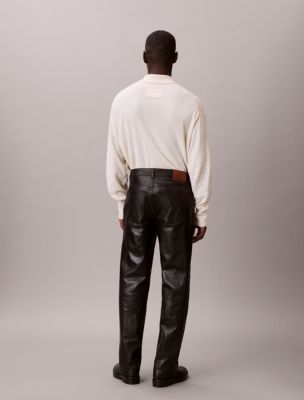 90s Straight Leather Trouser | Calvin Klein