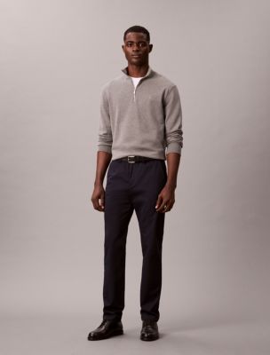 Cotton Stretch Slim Trousers, Dark Sapphire