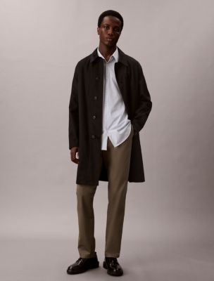 Cotton Stretch Slim Trousers, Dusty Olive