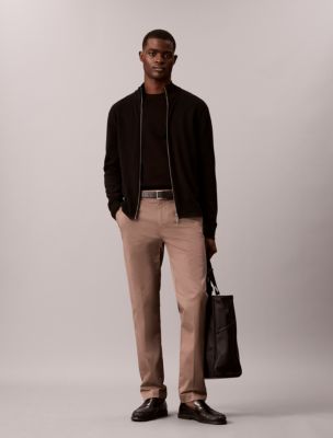 Cotton Stretch Slim Trousers, Falcon