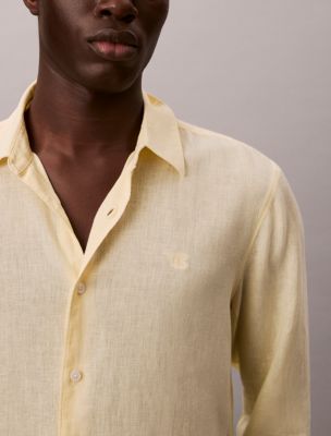 Мужские рубашки Calvin Klein Solid Linen Blend Classic Shirt — фото 2
