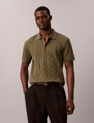 Allover Emblem Logo Jacquard Polo Shirt, Olive Night