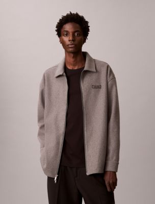 Double Zip Shirt Jacket, Medium Grey Heather