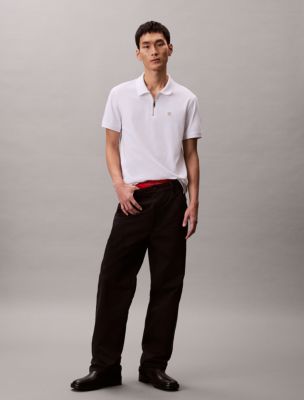 Мужские рубашки Calvin Klein Lunar New Year Emblem Logo Slim Polo Shirt — фото 3