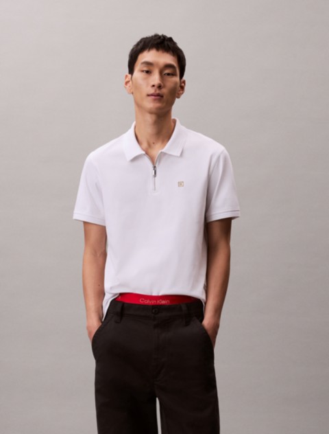 Мужские рубашки Calvin Klein Lunar New Year Emblem Logo Slim Polo Shirt
