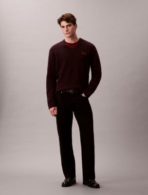 Мужские свитеры Calvin Klein Merino Wool Relaxed V-Neck Sweater — фото 3