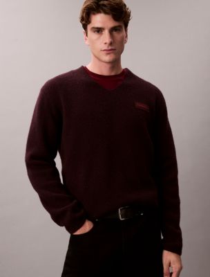 Мужские свитеры Calvin Klein Merino Wool Relaxed V-Neck Sweater — фото 4