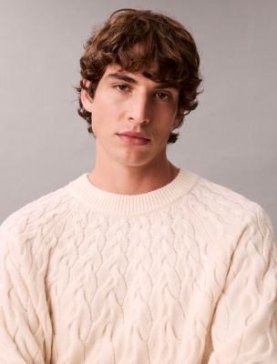 Мужские свитеры Calvin Klein Lambswool Blend Cable Knit Sweater — фото 2