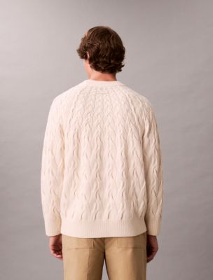 Мужские свитеры Calvin Klein Lambswool Blend Cable Knit Sweater — фото 4