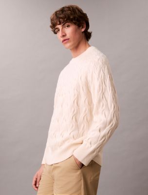 Мужские свитеры Calvin Klein Lambswool Blend Cable Knit Sweater — фото 5