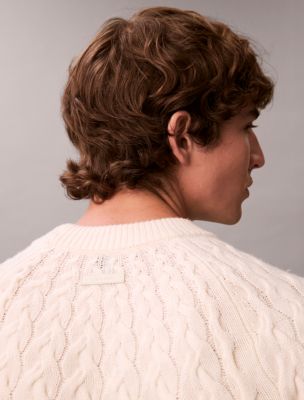 Мужские свитеры Calvin Klein Lambswool Blend Cable Knit Sweater — фото 6