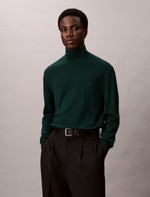 Merino Wool Mock Neck Sweater, Miami Green