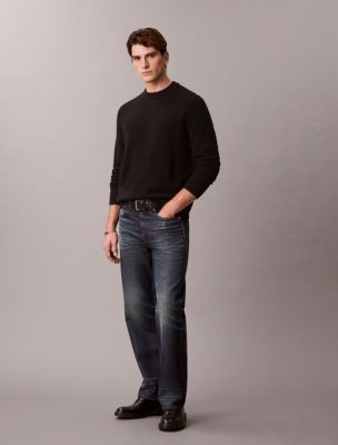 Merino Wool Relaxed Sweater, Black