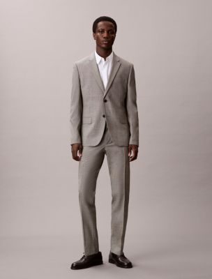 Houndstooth Slim Trousers, Brilliant White